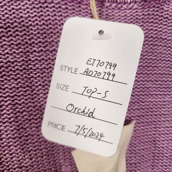 Easel Sweater Womens Small Orchid Mineral Washed Peasant Blousy Top - Picture 5 of 11